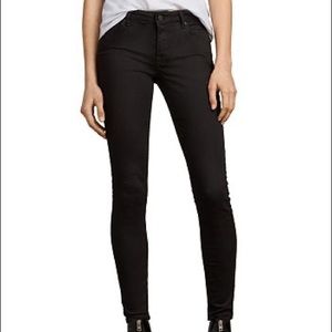 All saints MAST  womens size 26 Black skinny jeans NWOT